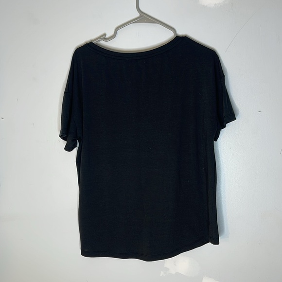 JUSTICE Black Multicolored Graphic Short Sleeve Scoop Neck Top Size XL Plus - Picture 5 of 7